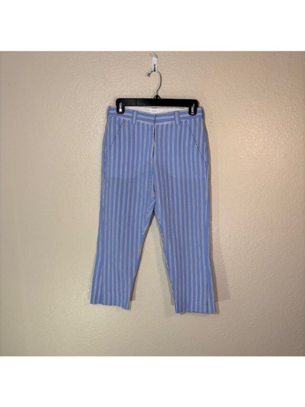 A.L.C. Pants Womens 2 (28 x 22) Corpped Capri Viscose Blue White Striped Trouser